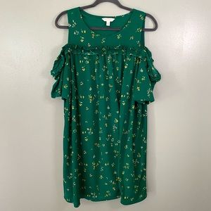 Lauren Conrad Cold Shoulder Green Dress